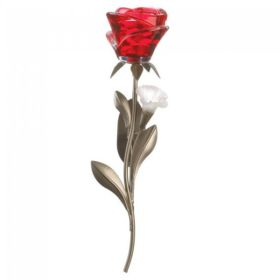 Accent Plus Romantic Red Rose Wall Sconce - Single