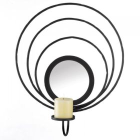 Accent Plus Circles in Circles Black Metal Wall Sconce