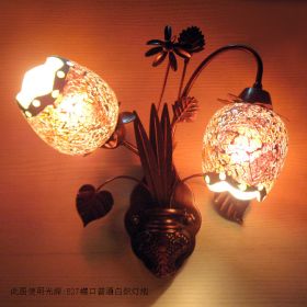 European style antique antique lamps and lanterns simple lighting interior decoration bedroom wall lamp iron art flower double head light wholesale