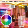 LED Strip Lights 16.4FT 150 LEDs RGB Color Changing Lamp IP65 Waterproof 5050 LED Dimmable LED Decorative Lights