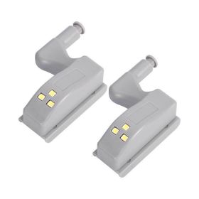 3/5/10pcs Cabinet Closet Automatic LED Hinge Light White Intelligent Induction lamp Kitchen Supplies (Color: White)