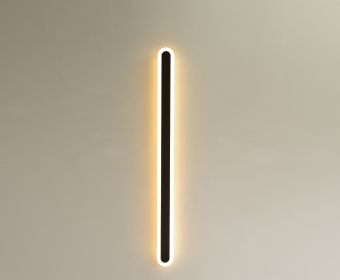 Simple and modern LED line wall lamp (Color: Black warm light)