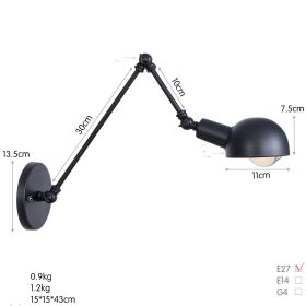 Restaurant bar wrought iron long arm wall lamp (Color: B0038L 30 10)