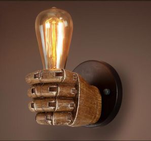 Fist resin wall lamp creates decorative wall lamp (Color: Brown)