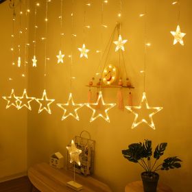 Christmas Curtain Shop Window Lights (Style: Five point star)