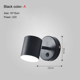 Bedside wall lamp (Color: Black)