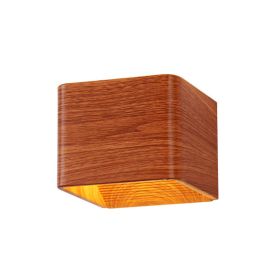 Square LED Indoor Lighting Wall Lamp (Color: Wood grain)