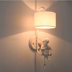 Little angel creative bedroom bedside wall lamp (Color: 6031C Fabric)