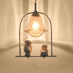 Little angel creative bedroom bedside wall lamp (Color: 6032A crystal)