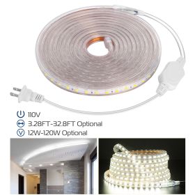 16.4ft/5m LED Strip Light 110V IP65 Waterproof 2500LM Dimmable Rope Light SMD 5050 6000K Cold White Warm (Light Color: Cold)