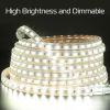 16.4ft/5m LED Strip Light 110V IP65 Waterproof 2500LM Dimmable Rope Light SMD 5050 6000K Cold White Warm