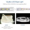 16.4ft/5m LED Strip Light 110V IP65 Waterproof 2500LM Dimmable Rope Light SMD 5050 6000K Cold White Warm