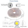 16.4ft/5m LED Strip Light 110V IP65 Waterproof 2500LM Dimmable Rope Light SMD 5050 6000K Cold White Warm